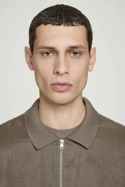Fashion COS BAWEŁNIANO-LNIANA KURTKA Ciemnybrązowoszary
