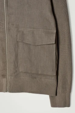 Fashion COS BAWEŁNIANO-LNIANA KURTKA Ciemnybrązowoszary