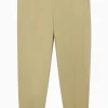 Best COS BAWEŁNIANO-LNIANE SPODNIE ZE ZWĘŻANYMI NOGAWKAMI Beige