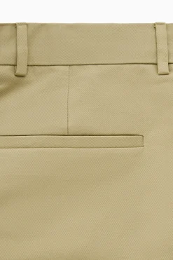 Best COS BAWEŁNIANO-LNIANE SPODNIE ZE ZWĘŻANYMI NOGAWKAMI Beige