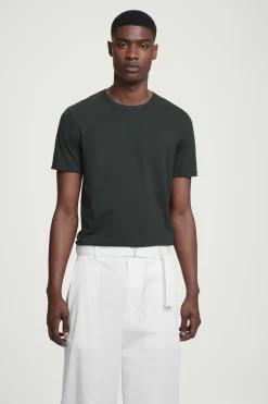 Online COS BAWEŁNIANY T-SHIRT – REGULAR FIT Ciemnozielony