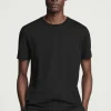 New COS BAWEŁNIANY T-SHIRT – REGULAR FIT Czarny