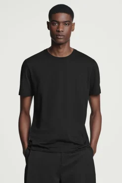 New COS BAWEŁNIANY T-SHIRT – REGULAR FIT Czarny