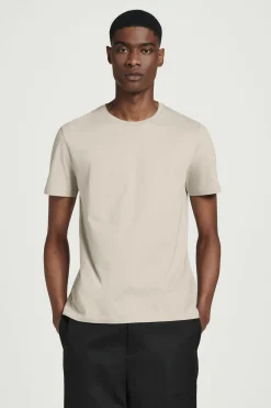 Sale COS BAWEŁNIANY T-SHIRT – REGULAR FIT Jasnyszarobrązowy