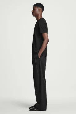 New COS BAWEŁNIANY T-SHIRT – REGULAR FIT Czarny