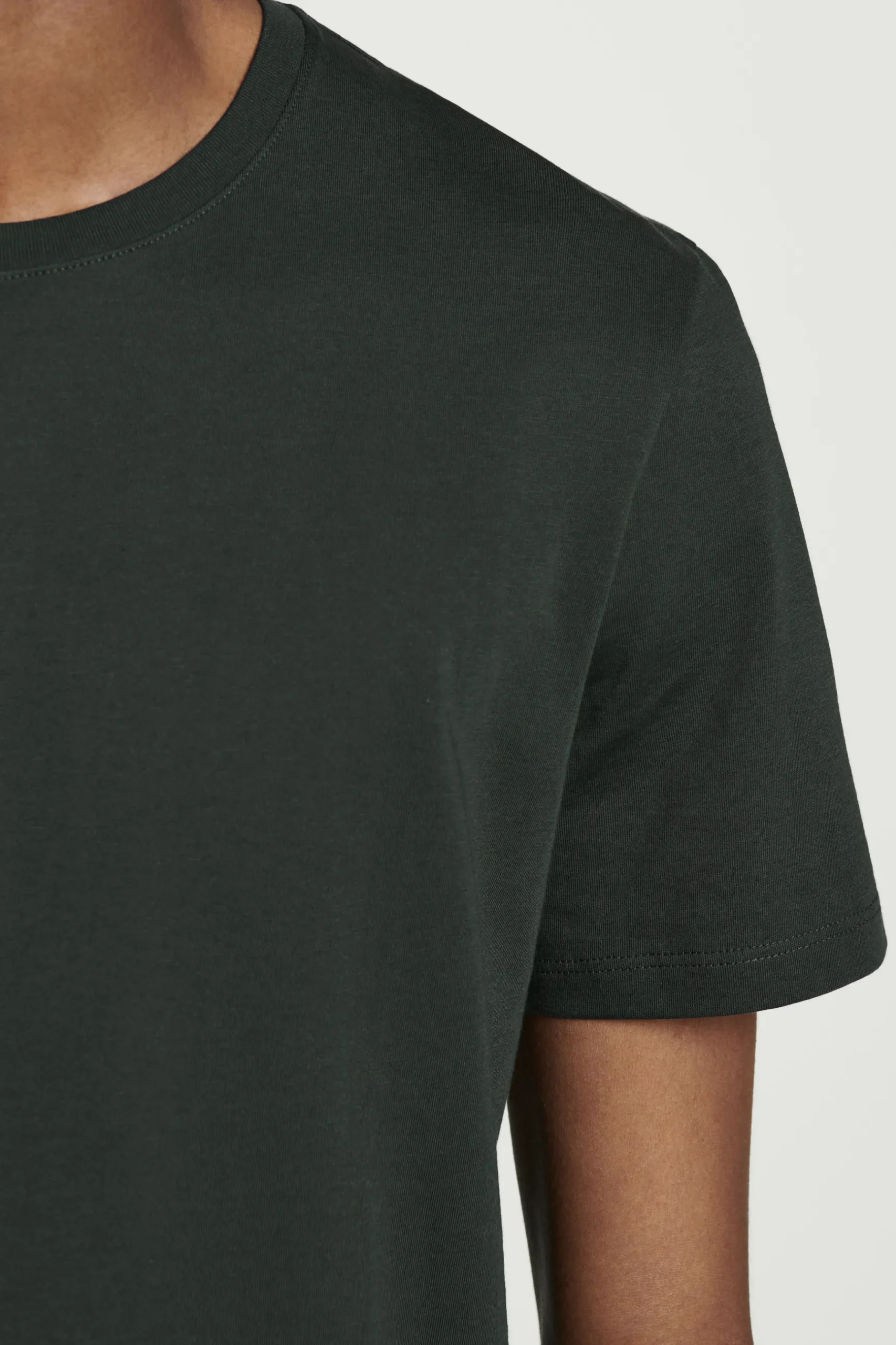Online COS BAWEŁNIANY T-SHIRT – REGULAR FIT Ciemnozielony