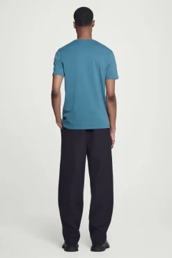 Discount COS BAWEŁNIANY T-SHIRT – REGULAR FIT Niebieski