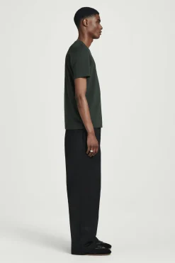Online COS BAWEŁNIANY T-SHIRT – REGULAR FIT Ciemnozielony