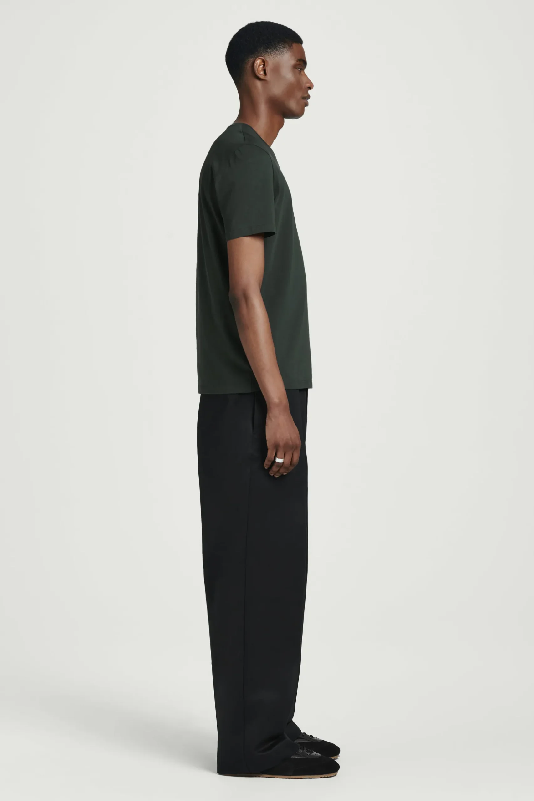 Online COS BAWEŁNIANY T-SHIRT – REGULAR FIT Ciemnozielony