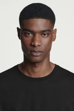 New COS BAWEŁNIANY T-SHIRT – REGULAR FIT Czarny