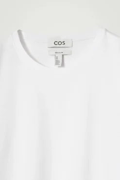 Online COS BAWEŁNIANY T-SHIRT – REGULAR FIT Biały
