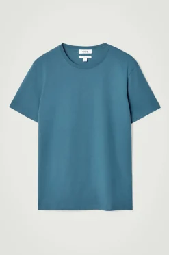 Discount COS BAWEŁNIANY T-SHIRT – REGULAR FIT Niebieski