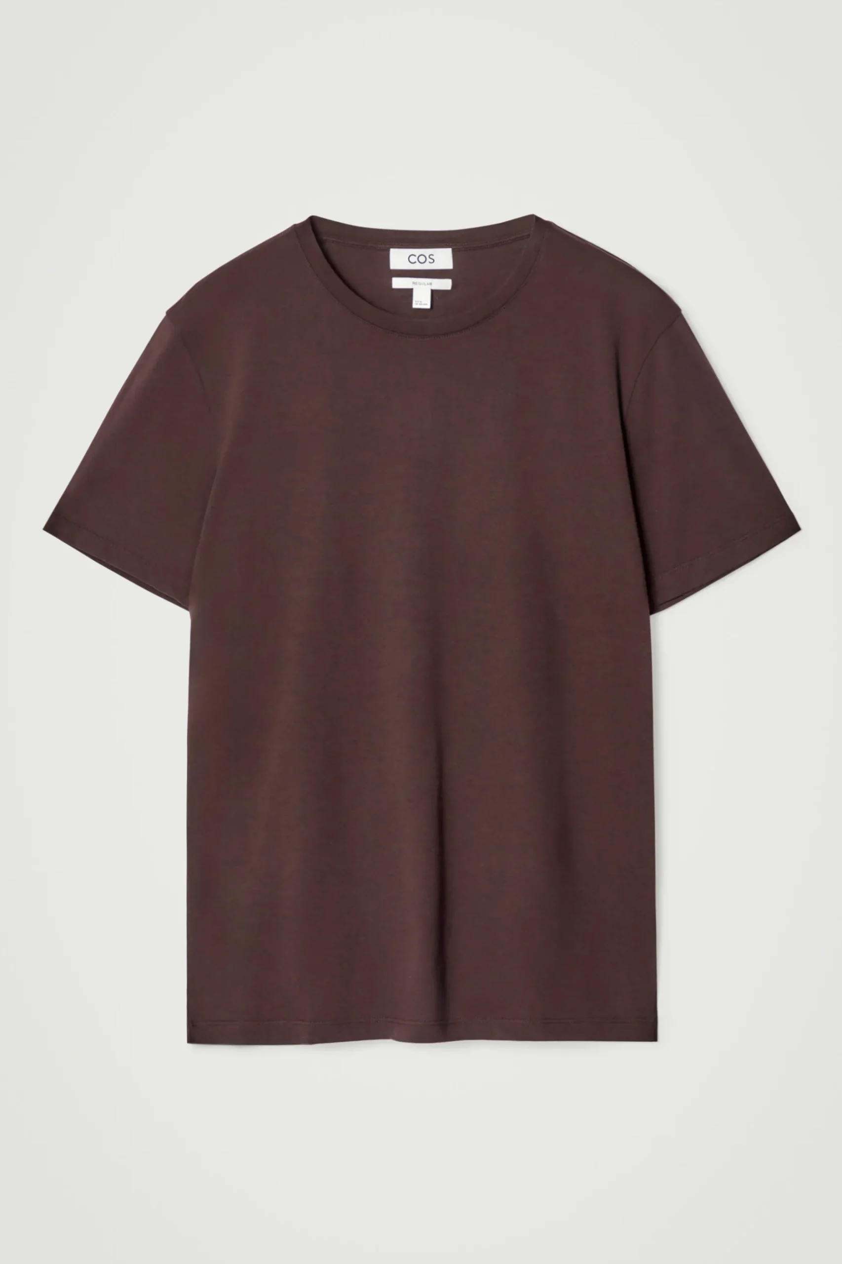 Best COS BAWEŁNIANY T-SHIRT – REGULAR FIT Brązowy