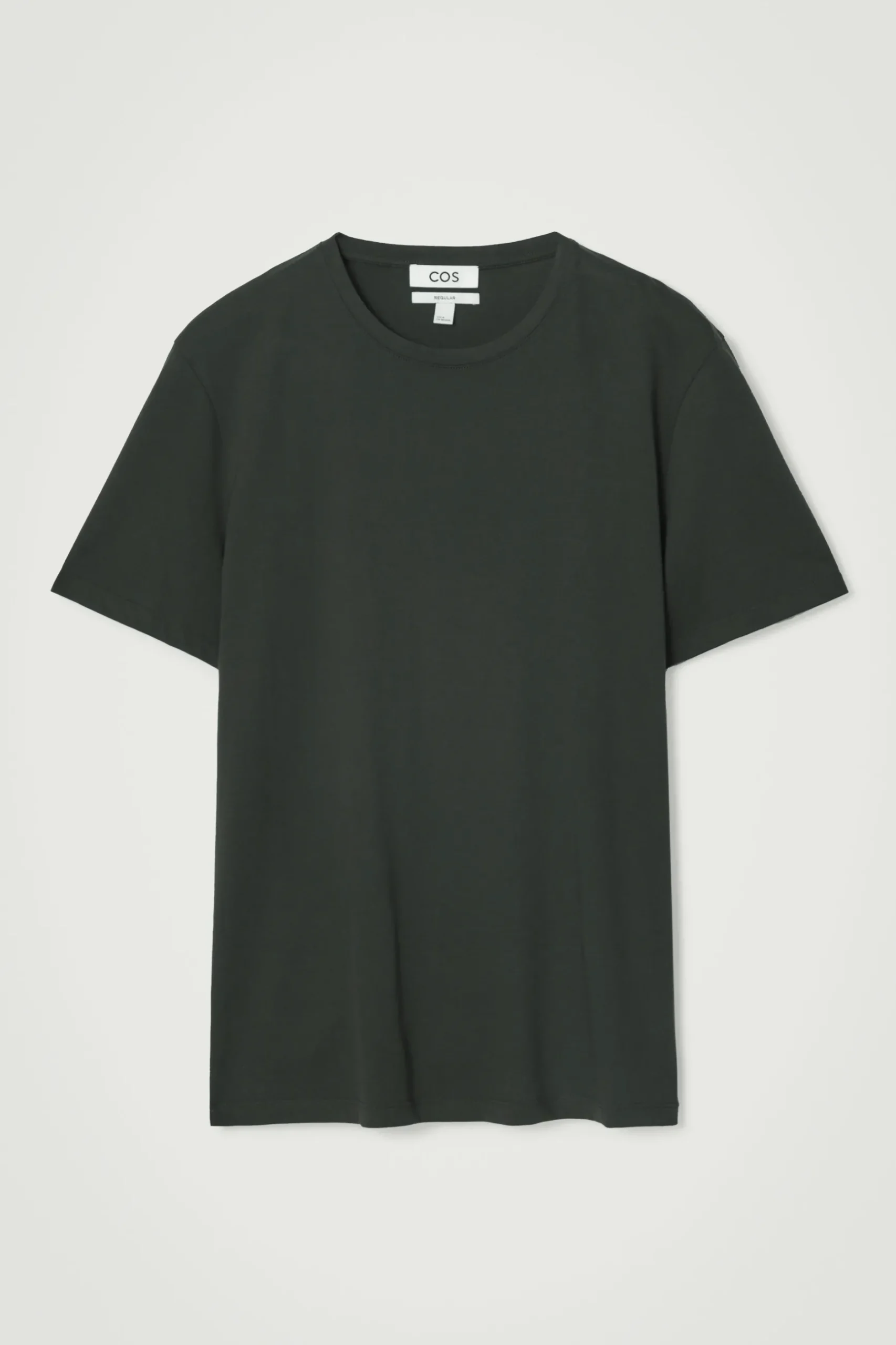 Online COS BAWEŁNIANY T-SHIRT – REGULAR FIT Ciemnozielony