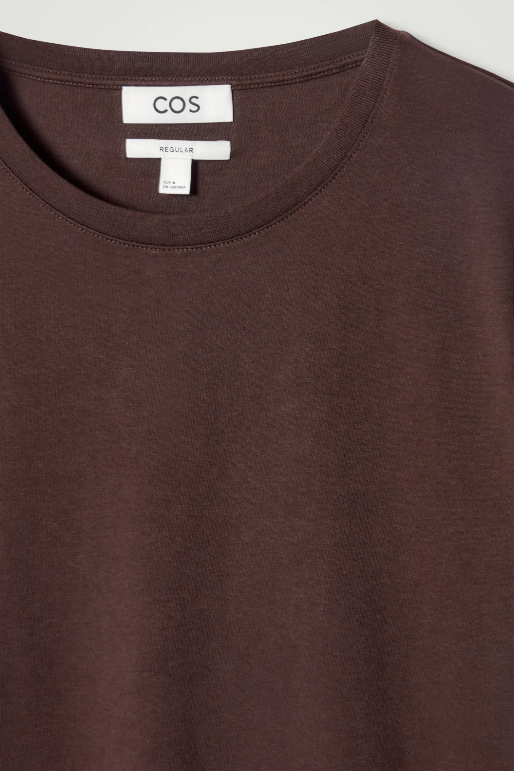 Best COS BAWEŁNIANY T-SHIRT – REGULAR FIT Brązowy
