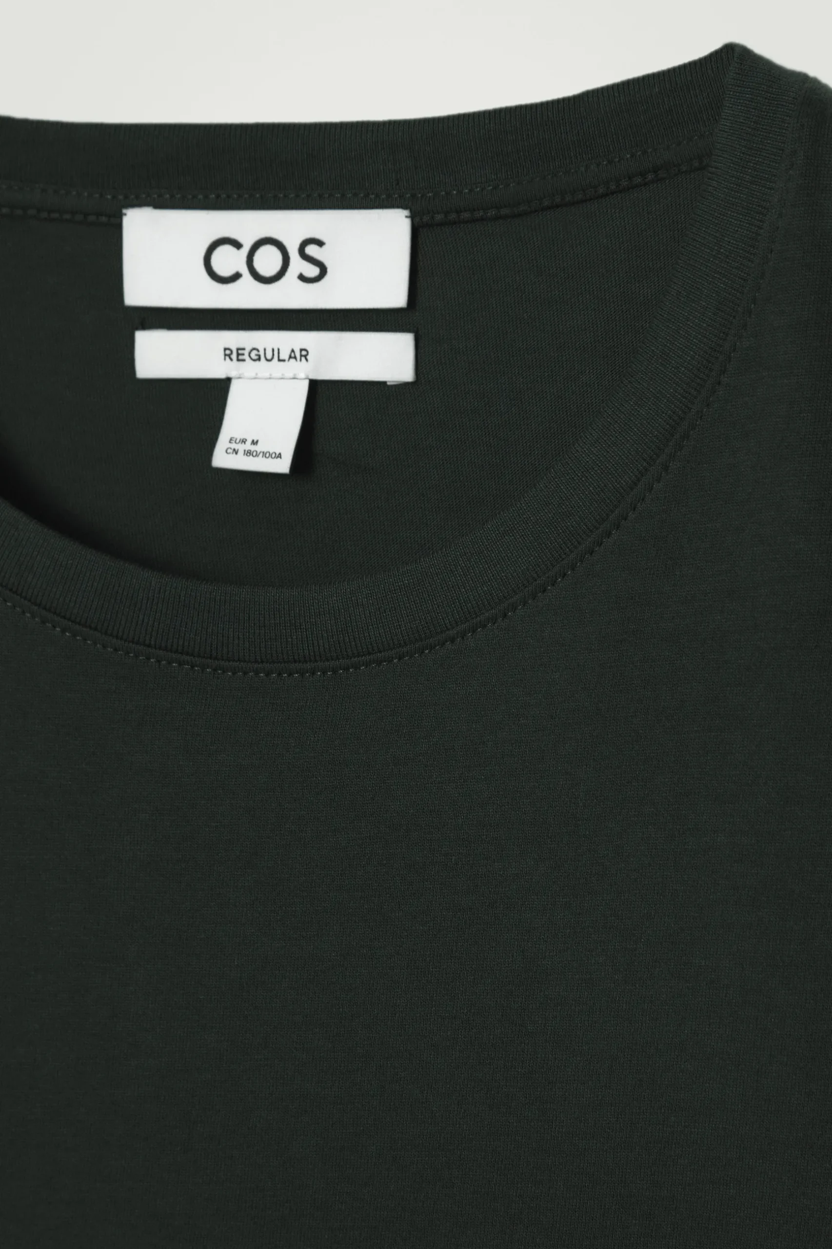 Online COS BAWEŁNIANY T-SHIRT – REGULAR FIT Ciemnozielony