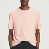 Best COS BAWEŁNIANY T-SHIRT – RELAXED FIT Morelowy