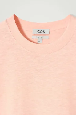 Best COS BAWEŁNIANY T-SHIRT – RELAXED FIT Morelowy