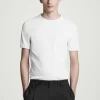 Hot COS BAWEŁNIANY T-SHIRT O DOPASOWANYM KROJU Biały