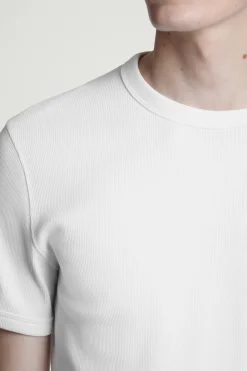 Hot COS BAWEŁNIANY T-SHIRT O DOPASOWANYM KROJU Biały