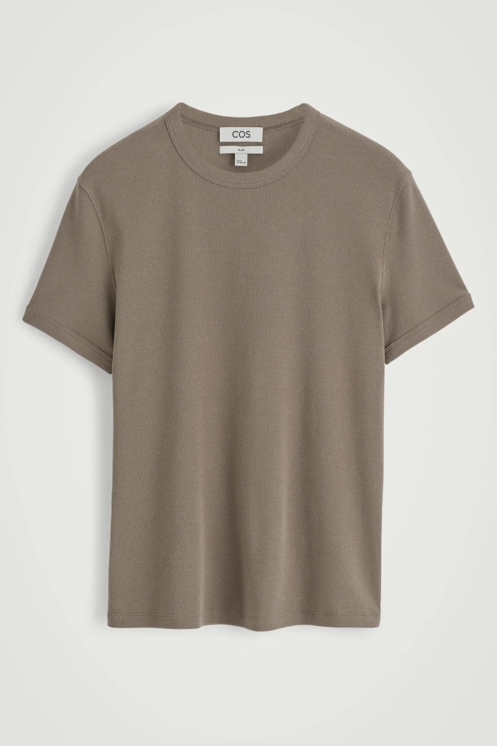 Outlet COS BAWEŁNIANY T-SHIRT O DOPASOWANYM KROJU Ciemnybrązowoszary