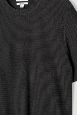 Online COS BAWEŁNIANY T-SHIRT O STRUKTURALNYM SPLOCIE Czarny