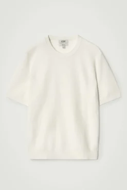 Clearance COS BAWEŁNIANY T-SHIRT O STRUKTURALNYM SPLOCIE Złamanabiel