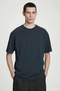 Best COS BAWEŁNIANY T-SHIRT OVERSIZE Granatowy