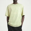Best COS BAWEŁNIANY T-SHIRT OVERSIZE Z EFEKTEM ACID WASH Jasnozielony