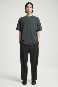 New COS BAWEŁNIANY T-SHIRT OVERSIZE Czarny