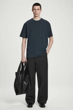 Best COS BAWEŁNIANY T-SHIRT OVERSIZE Granatowy