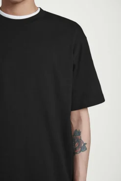 Clearance COS BAWEŁNIANY T-SHIRT OVERSIZE Czarny