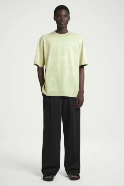 Best COS BAWEŁNIANY T-SHIRT OVERSIZE Z EFEKTEM ACID WASH Jasnozielony