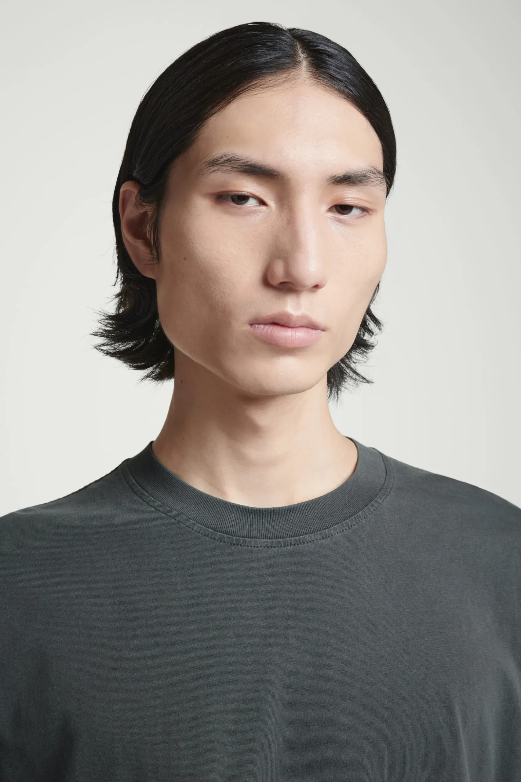 New COS BAWEŁNIANY T-SHIRT OVERSIZE Czarny