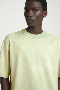 Best COS BAWEŁNIANY T-SHIRT OVERSIZE Z EFEKTEM ACID WASH Jasnozielony