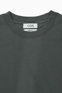 New COS BAWEŁNIANY T-SHIRT OVERSIZE Czarny