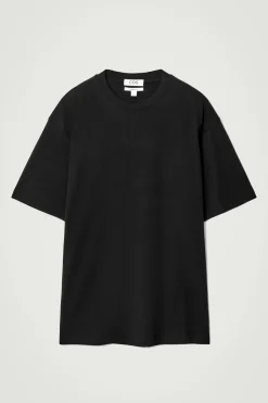Clearance COS BAWEŁNIANY T-SHIRT OVERSIZE Czarny