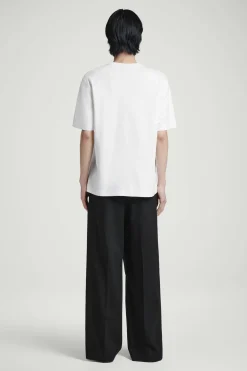 New COS BAWEŁNIANY T-SHIRT Z OKRĄGŁYM DEKOLTEM Biały