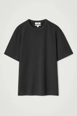 Best COS BAWEŁNIANY T-SHIRT Z OKRĄGŁYM DEKOLTEM Czarny