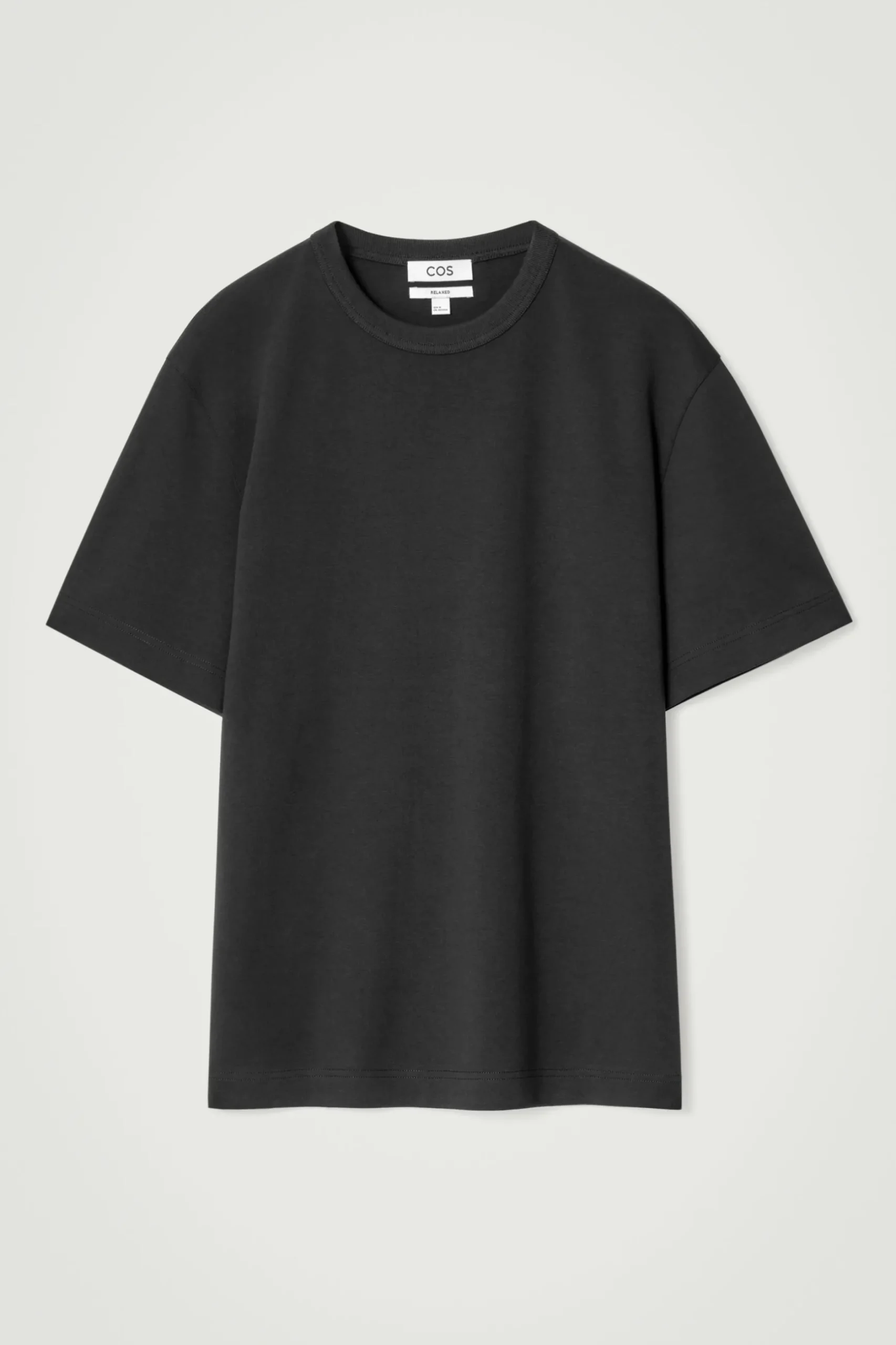Best COS BAWEŁNIANY T-SHIRT Z OKRĄGŁYM DEKOLTEM Czarny