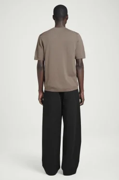 Outlet COS BAWEŁNIANY T-SHIRT Z OKRĄGŁYM DEKOLTEM Ciemnyszarobrązowy