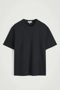 Sale COS BAWEŁNIANY T-SHIRT Z OKRĄGŁYM DEKOLTEM Granatowy