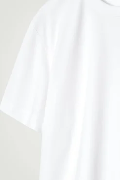 New COS BAWEŁNIANY T-SHIRT Z OKRĄGŁYM DEKOLTEM Biały