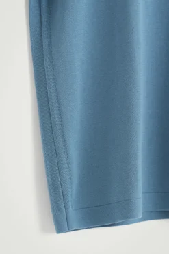 Online COS BAWEŁNIANY T-SHIRT Z OKRĄGŁYM DEKOLTEM Niebieski