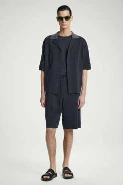 Sale COS BERMUDY Z DWUSTRONNEJ DZIANINY OVERSIZE Granatowy