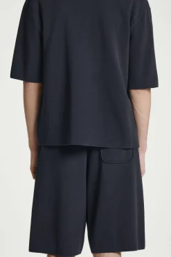 Sale COS BERMUDY Z DWUSTRONNEJ DZIANINY OVERSIZE Granatowy