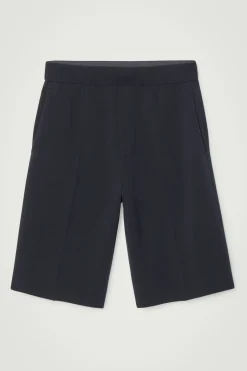 Sale COS BERMUDY Z DWUSTRONNEJ DZIANINY OVERSIZE Granatowy