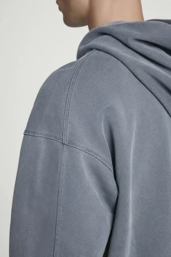Outlet COS BLUZA Z KAPTUREM ZE SPRANEGO BAWEŁNIANEGO DŻERSEJU Niebieski