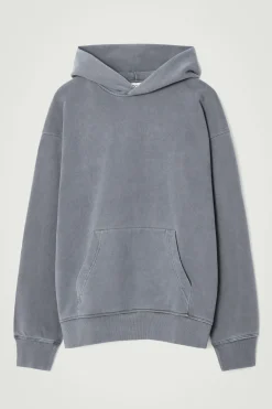 Outlet COS BLUZA Z KAPTUREM ZE SPRANEGO BAWEŁNIANEGO DŻERSEJU Niebieski