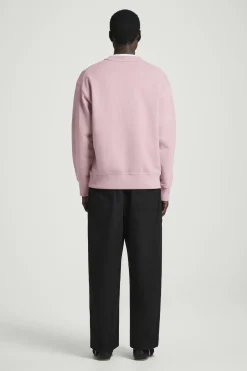Best COS BLUZA ZE SPRANEJ BAWEŁNY – RELAXED FIT Różowy